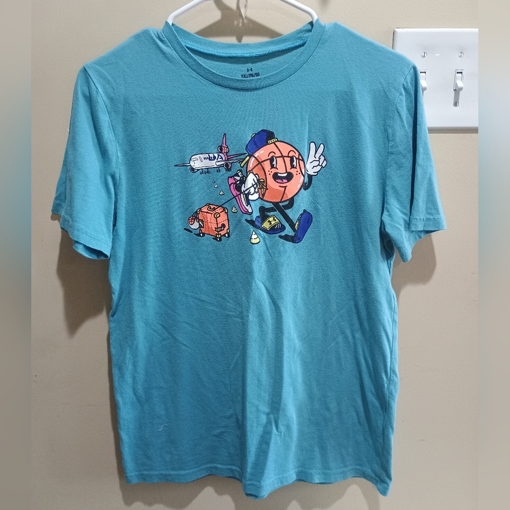Under Armour Boys Basketball Jet Blue T-Shirt Size XL